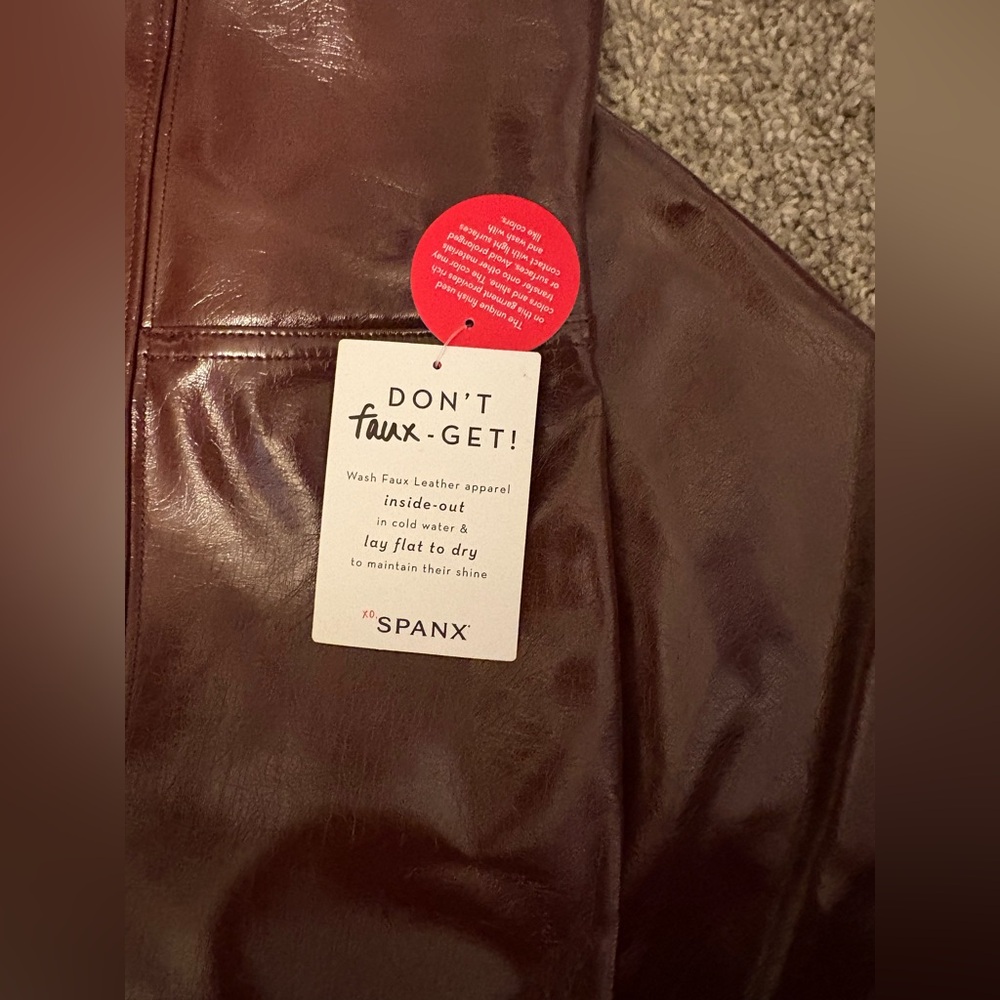 Spanx Faux Leather Leggings in “ruby” - Picture 6 of 6